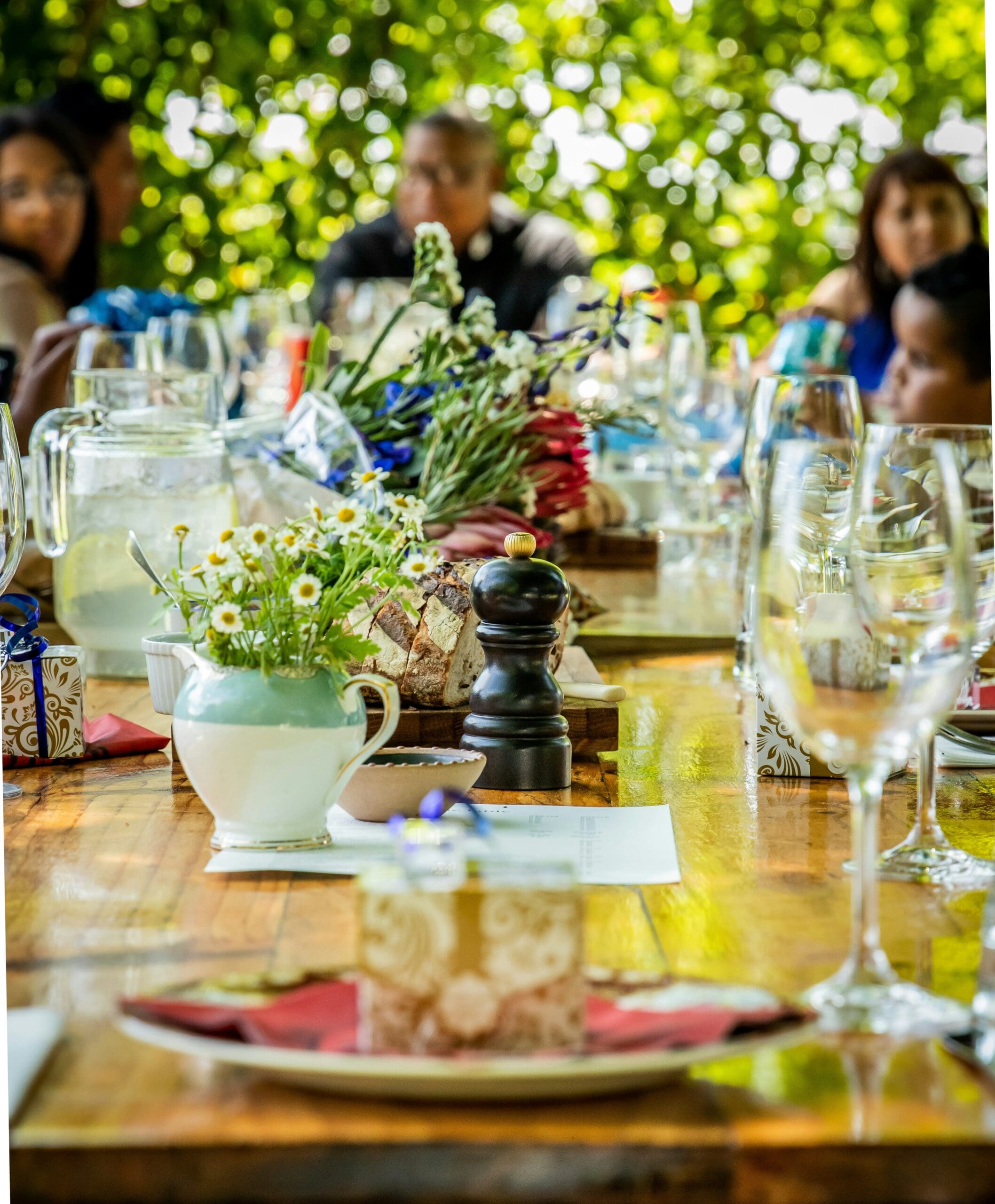 A table lined with lovely food, the perfect place for culinary storytelling!